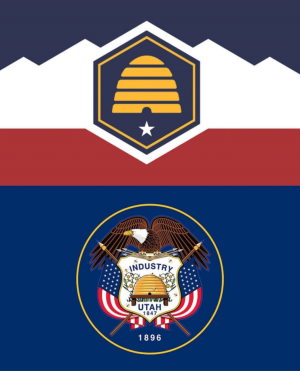 New and old flag of Utah