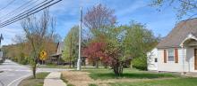 A small cell tower in a residential neighborhood in Keene