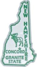 Woven patch of the New Hampshire state outline