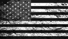 Black and white American flag