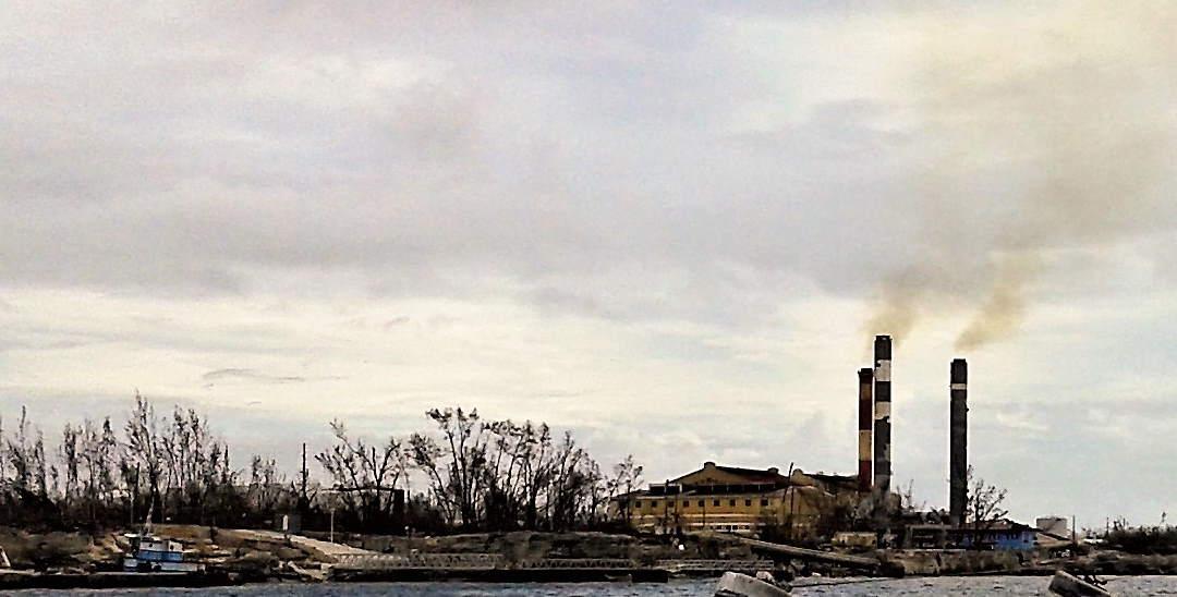 An oil-powered generation station, actually located in the Bahamas