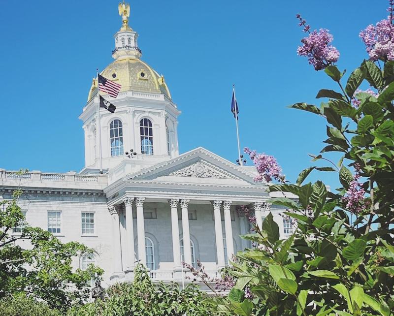 NH State House in spring