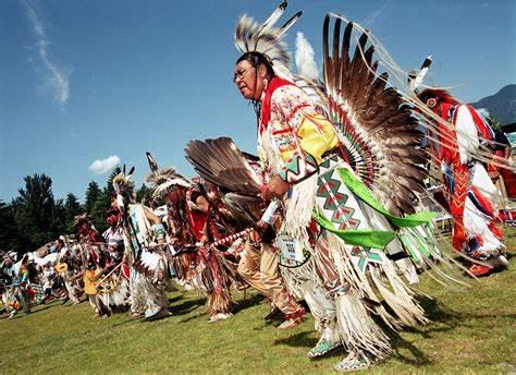 Native Americans in traditional dress