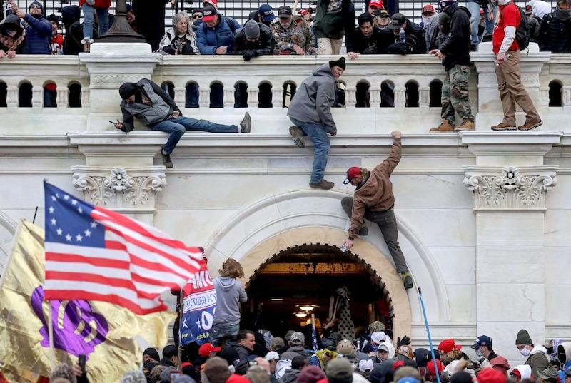 Rioters at the Capitol on January 6